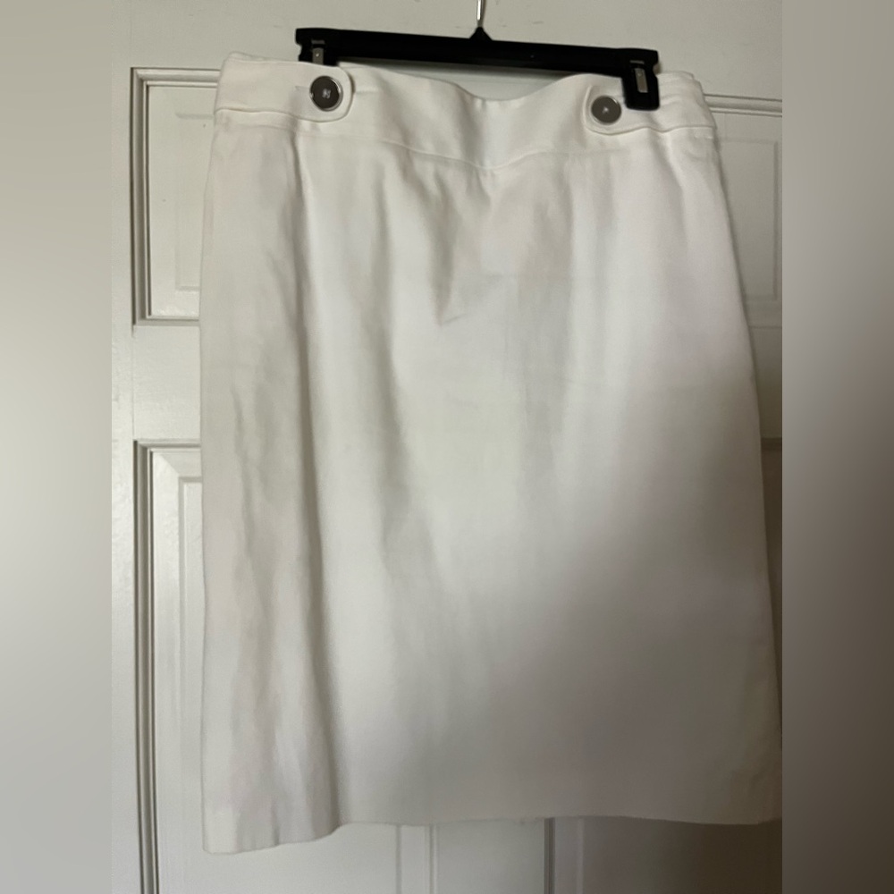 Rafaella white Knee-Length Pencil Skirt